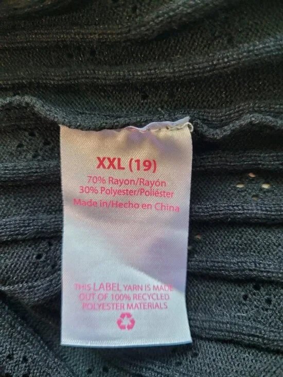 VTG Y2K Tank Top Black Eyelet Womens Jrs XL Cropped Fairy Grunge Gothic Stretch - Picture 7 of 15